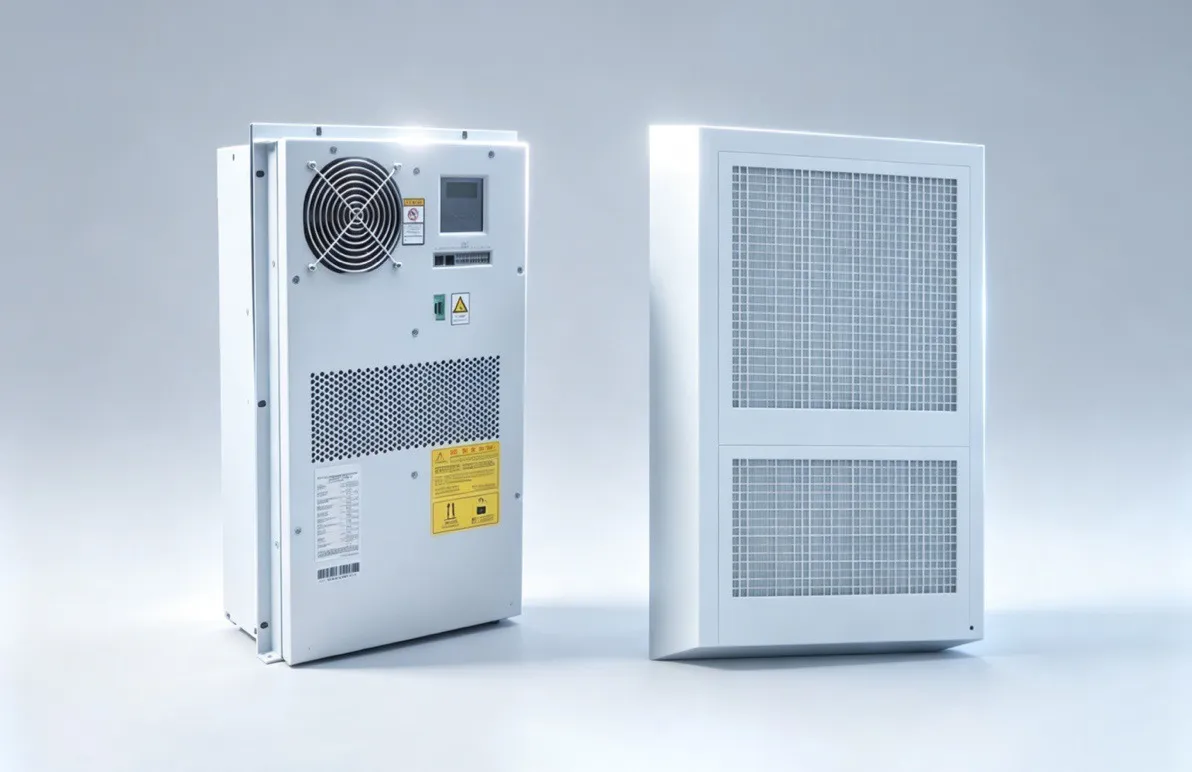 AgileHub precision cooling system - wall mount design with 48VDC/AC power options, operates from -40°C to 55°C for outdoor telecom cabinets