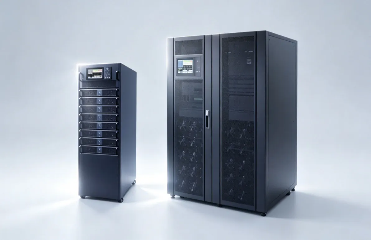 AgilePower modular UPS system - hot-swappable 10/25kVA power modules in 2U/3U height with 7-inch touch LCD display