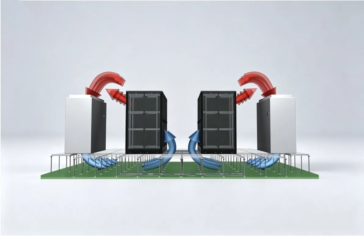 WiseAir high-efficiency CRAC - inverter compressor and EC fans with indirect free cooling (refrigerant pump) for PUE as low as 1.2