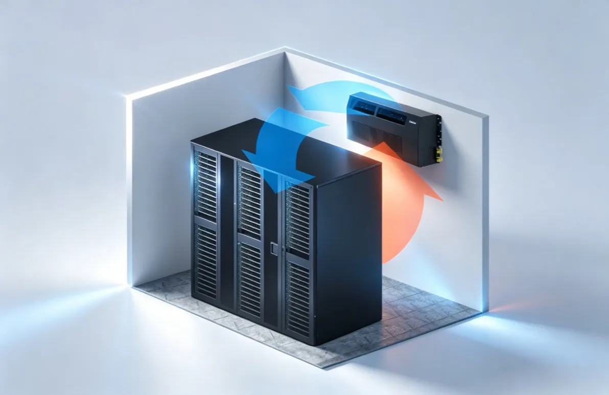 SmoothAir high-efficiency split wall mount cooling - inverter compressor and EC fan, optional indirect free cooling, compressor in outdoor unit for low noise